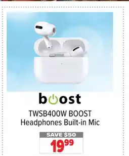 2001 Audio Video TWSB400W Boost Headphones Built-in Mic offer