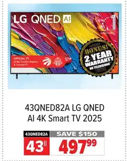 2001 Audio Video 43QNED82AUA LG- 43|| TV 4K QUANT DOT NANOCELL offer