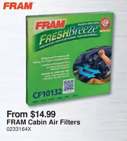 PartSource FRAM Cabin Air Filters offer