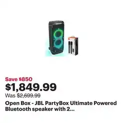 Best Buy Open Box - JBL PartyBox Ultimate Powered Bluetooth speaker with 2 JBL Wireless Mics BUNDLE SALE offer