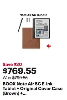 Best Buy BOOX Note Air 5C E-ink Tablet + Original Cover Case (Brown) + Original Pen Tips Bundle offer