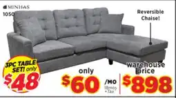 Surplus Furniture Lyman Grey 2-Piece Sectional offer