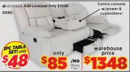 Surplus Furniture Bixler Fog Motion Sofa with Drop Down Table offer