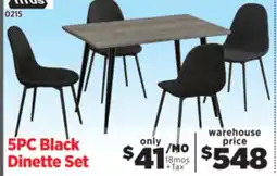 Surplus Furniture Black 5-Piece Dinette offer