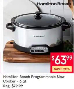 Kitchen Stuff Plus Hamilton Beach Programmable Slow Cooker - 6 qt offer