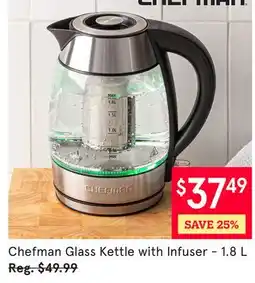 Kitchen Stuff Plus Chefman Glass Kettle with Infuser offer