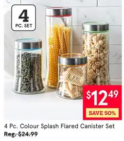 Kitchen Stuff Plus 4 Pc. Colour Splash Flared Canister Set offer