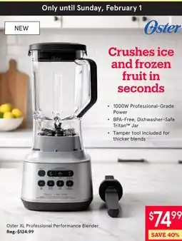 Kitchen Stuff Plus Oster XL Professional Performance Blender offer