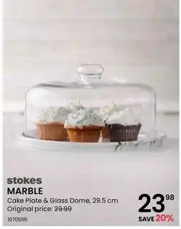 Stokes MARBLE Cake Plate & Glass Dome offer