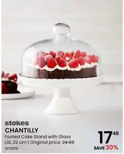 Stokes CHANTILLY Footed Cake Stand with Glass Lid offer