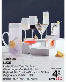 Stokes LUXE Red or White Wine offer