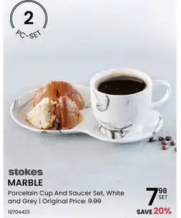 Stokes MARBLE Porcelain Cup And Saucer Set offer