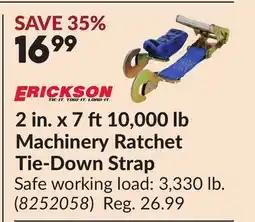 Princess Auto 2 in. x 7 ft10,000 lb Machinery Ratchet Tie-Down Strap offer