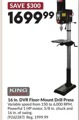 Princess Auto 16 in. DVR Floor-Mount Drill Press offer