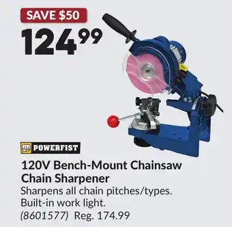 Princess Auto 120V Bench-Mount Chainsaw Chain Sharpener offer