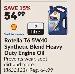 Princess Auto Rotella T6 5W40 Synthetic Blend Heavy Duty Engine Oil offer