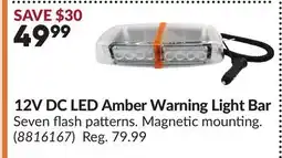 Princess Auto 12V DC LED Amber Warning Light Bar offer