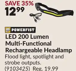 Princess Auto LED 200 Lumen Multi-Functional Rechargeable Headlamp offer