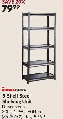 Princess Auto 5-Shelf Steel Shelving Unit offer
