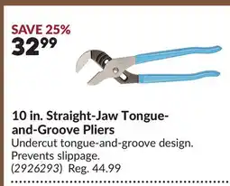 Princess Auto 10 in. Straight-Jaw Tongue- and-Groove Pliers offer