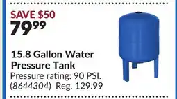 Princess Auto 15.8 Gallon Water Pressure Tank offer