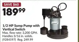Princess Auto 1/2 HP Sump Pump with Vertical Switch offer
