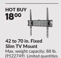 Princess Auto 42 to 70 in. Fixed Slim TV Mount offer