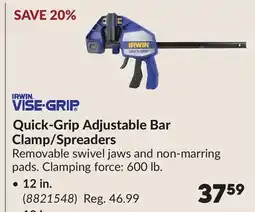 Princess Auto Quick-Grip Adjustable Bar Clamp/Spreaders offer