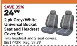 Princess Auto 2 pk Grey/White Universal Bucket Seat and Headrest Cover Set offer