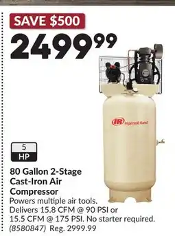Princess Auto 80 Gallon 2-Stage Cast-Iron Air Compressor offer