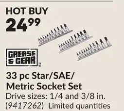 Princess Auto 33 pc Star/SAE/ Metric Socket Set offer