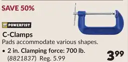 Princess Auto C-Clamps offer