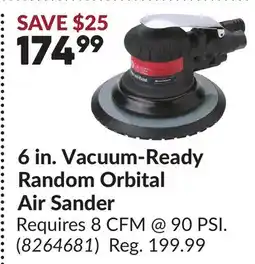 Princess Auto 6 in. Vacuum-Ready Random Orbital Air Sander offer