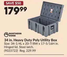 Princess Auto 34 in. Heavy Duty Poly Utility Box offer