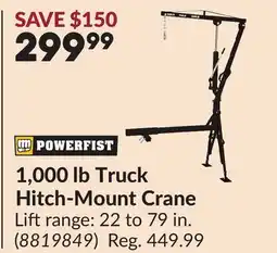 Princess Auto 1,000 lb Truck Hitch-Mount Crane offer
