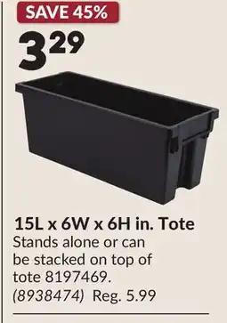 Princess Auto 15L x 6W x 6H in. Tote offer