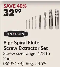 Princess Auto 8 pc Spiral Flute Screw Extractor Set offer