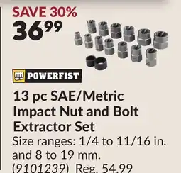 Princess Auto 13 pc SAE/Metric Impact Nut and Bolt Extractor Set offer