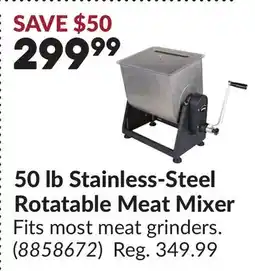 Princess Auto 50 lb Stainless-Steel Rotatable Meat Mixer offer