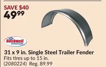 Princess Auto 31 x 9 in. Single Steel Trailer Fender offer