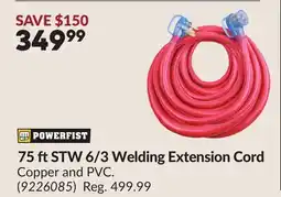 Princess Auto 75 ftSTW 6/3 Welding Extension Cord offer