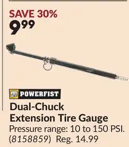 Princess Auto Dual-Chuck Extension Tire Gauge offer