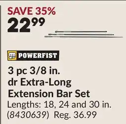 Princess Auto 3 pc 3/8 in. dr Extra-Long Extension Bar Set offer