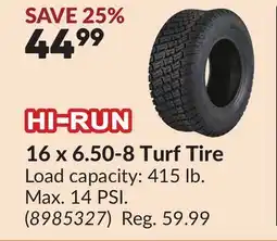 Princess Auto 16 x 6.50-8 Turf Tire offer