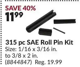 Princess Auto 315 pc SAE Roll Pin Kit offer