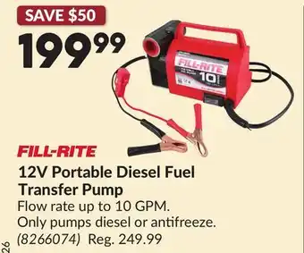 Princess Auto 12V Portable Diesel Fuel Transfer Pump offer