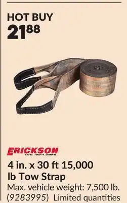 Princess Auto 4 in. x 30 ft 15,000 lb Tow Strap offer