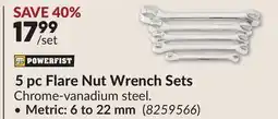 Princess Auto 5 pc Flare Nut Wrench Sets offer
