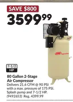 Princess Auto 80 Gallon 2-Stage Air Compressor offer