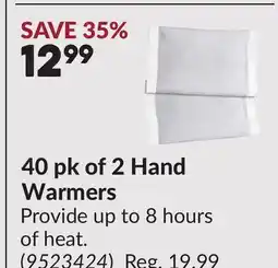 Princess Auto 40 pk of 2 Hand Warmers offer